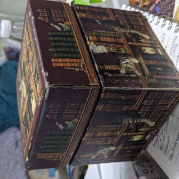 Cat ornament box classic great shape sturdy kitten owl jewelry - Picture 2 of 3